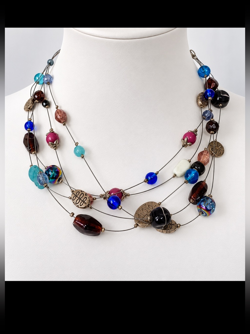Lia Sophia Multi-Strand Multicolor Bead Necklace - Women Jewelry